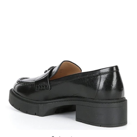 COACH Leah Leather Lug Sole Block Heel Loafers - Picture 4 of 13